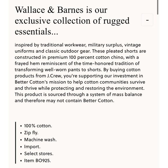 NWT J Crew Mens 33 White Wallace & Barnes 8" Pleated Cutoff Chino Shorts $129 - Picture 2 of 12